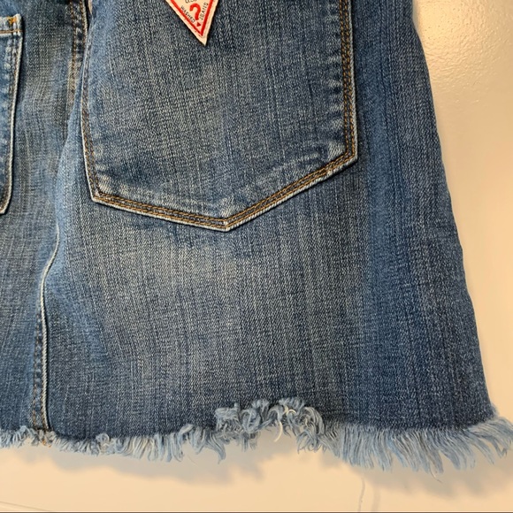 🧢Guess | Denim Button Fly Mini Skirt - Picture 12 of 14